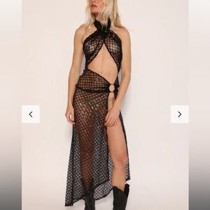Sheer Halter Sequin Dress Cover-up Festival